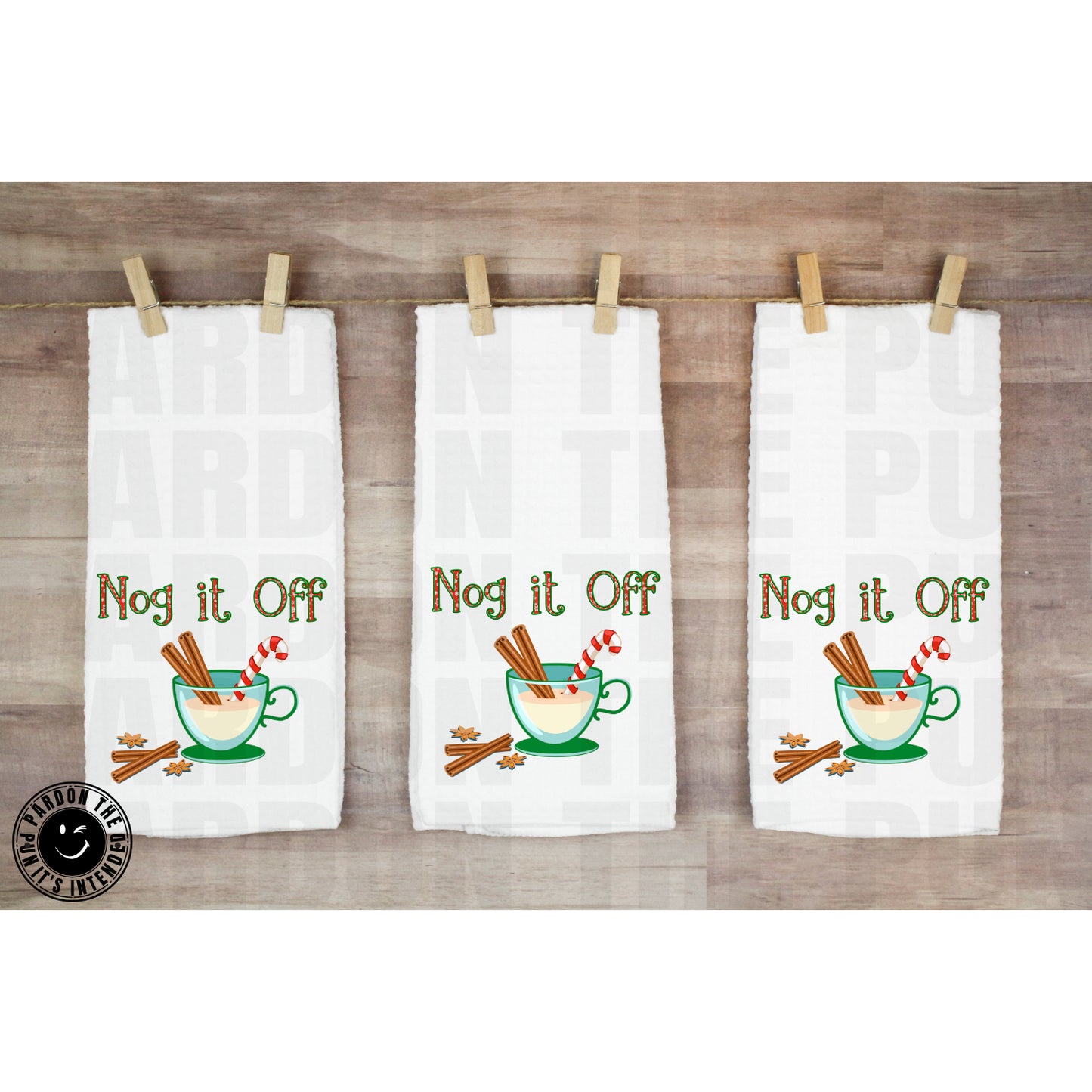 Nog It Off Tea Towel
