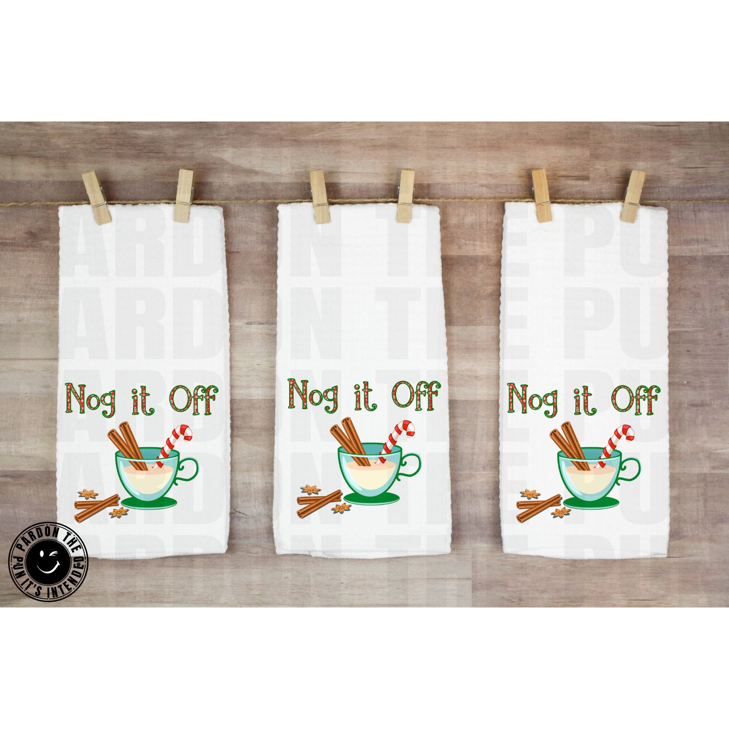Nog It Off Tea Towel