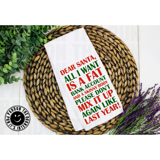 Dear Santa Tea Towel